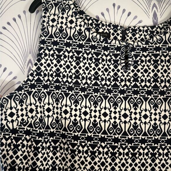 Talbots Black and White Patterned Dress XLp - Picture 4 of 8